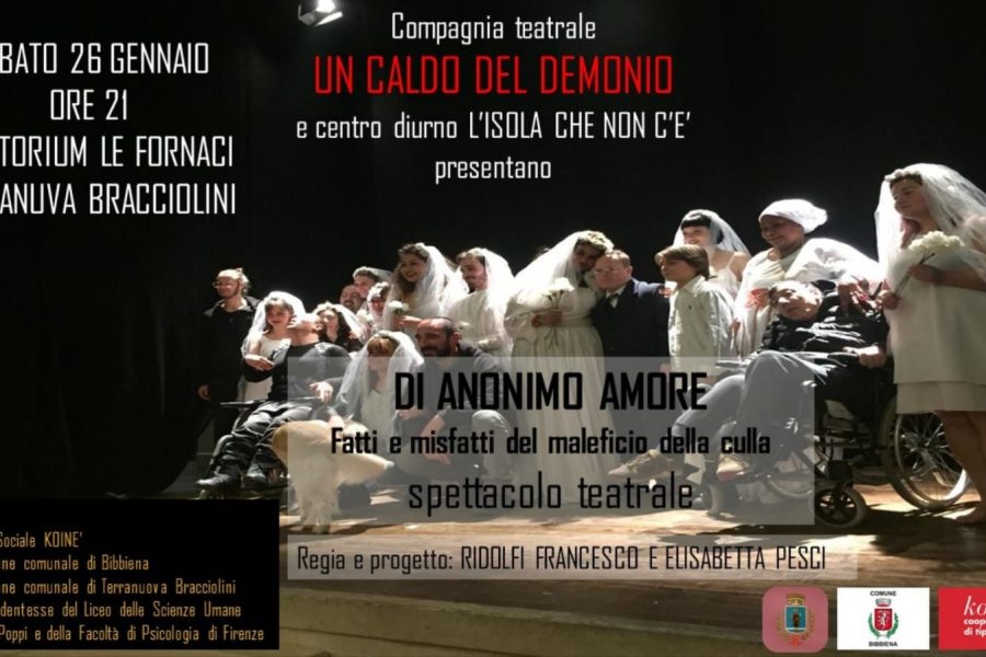 Il teatro sociale arriva a Terranuova: va in scena “Di anonimo amore”